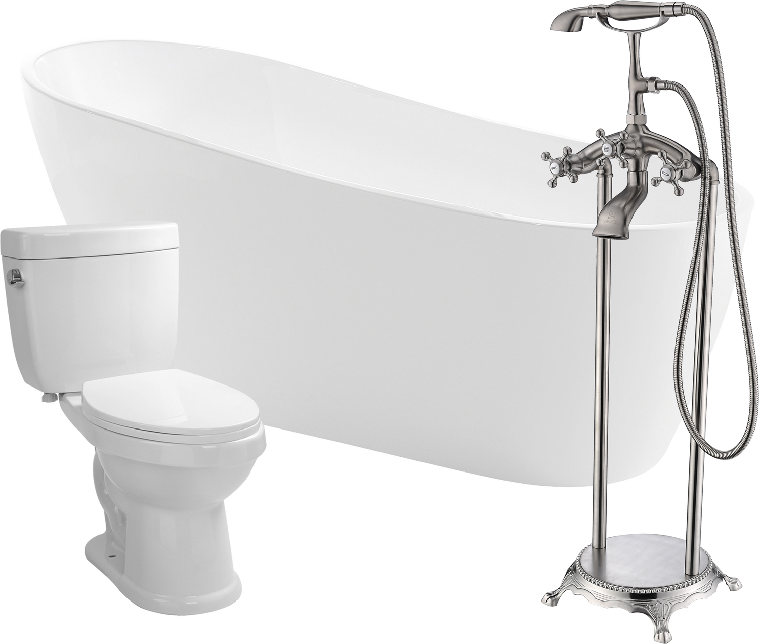 shower over tub ideas Anzzi BATHROOM - Bathtubs - Freestanding Bathtubs - One Piece - Acrylic White
