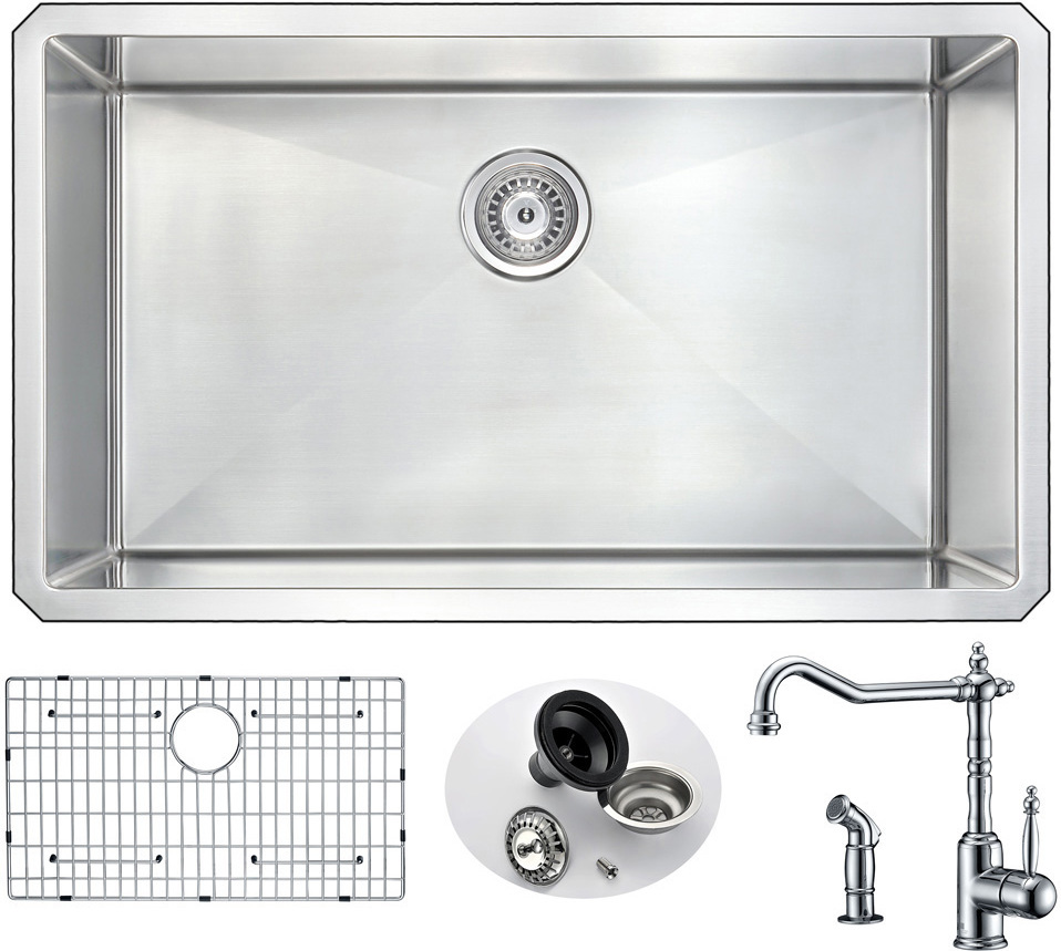 single basin composite kitchen sink Anzzi KITCHEN - Kitchen Sinks - Undermount - Stainless Steel Steel