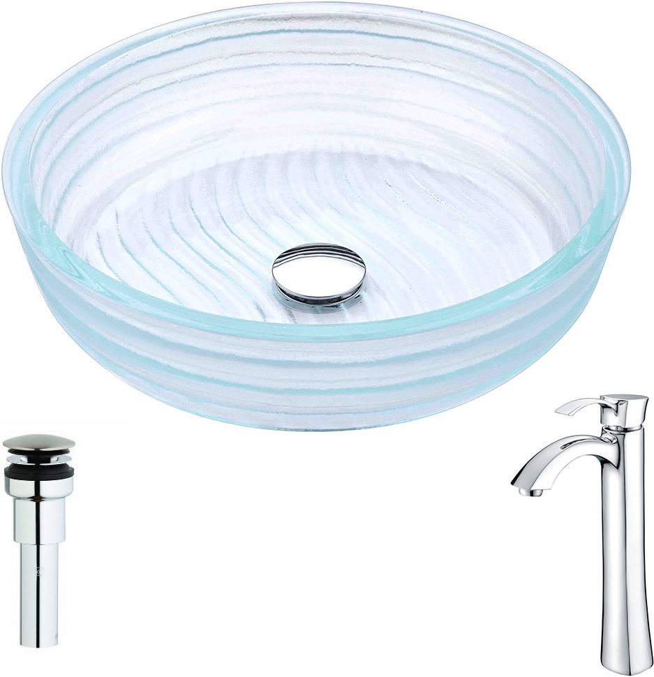 vanity ceramic top Anzzi BATHROOM - Sinks - Vessel - Tempered Glass Clear