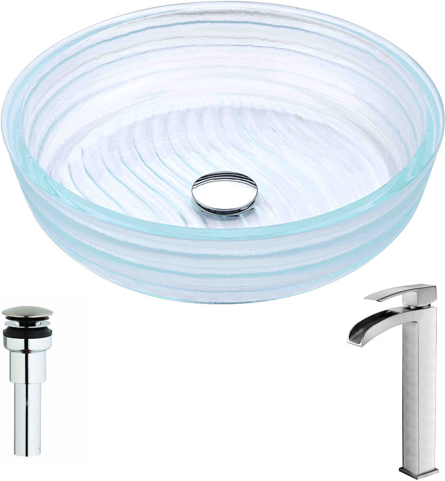 vessel sink vanity ideas Anzzi BATHROOM - Sinks - Vessel - Tempered Glass Clear