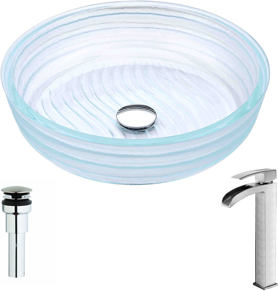 low cost bathroom vanities Anzzi BATHROOM - Sinks - Vessel - Tempered Glass Clear