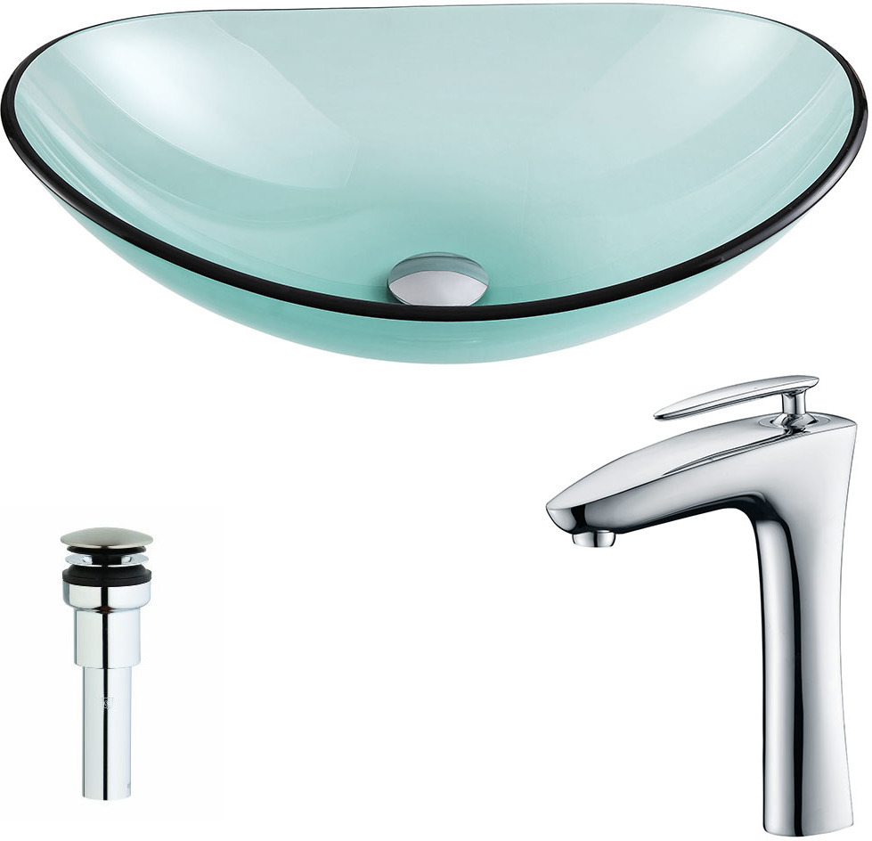 gold bowl sink Anzzi BATHROOM - Sinks - Vessel - Tempered Glass Green