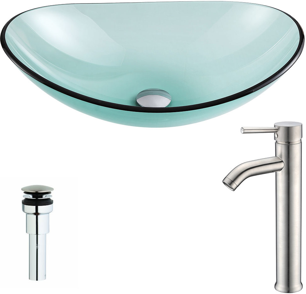 vanity sink installation cost Anzzi BATHROOM - Sinks - Vessel - Tempered Glass Green
