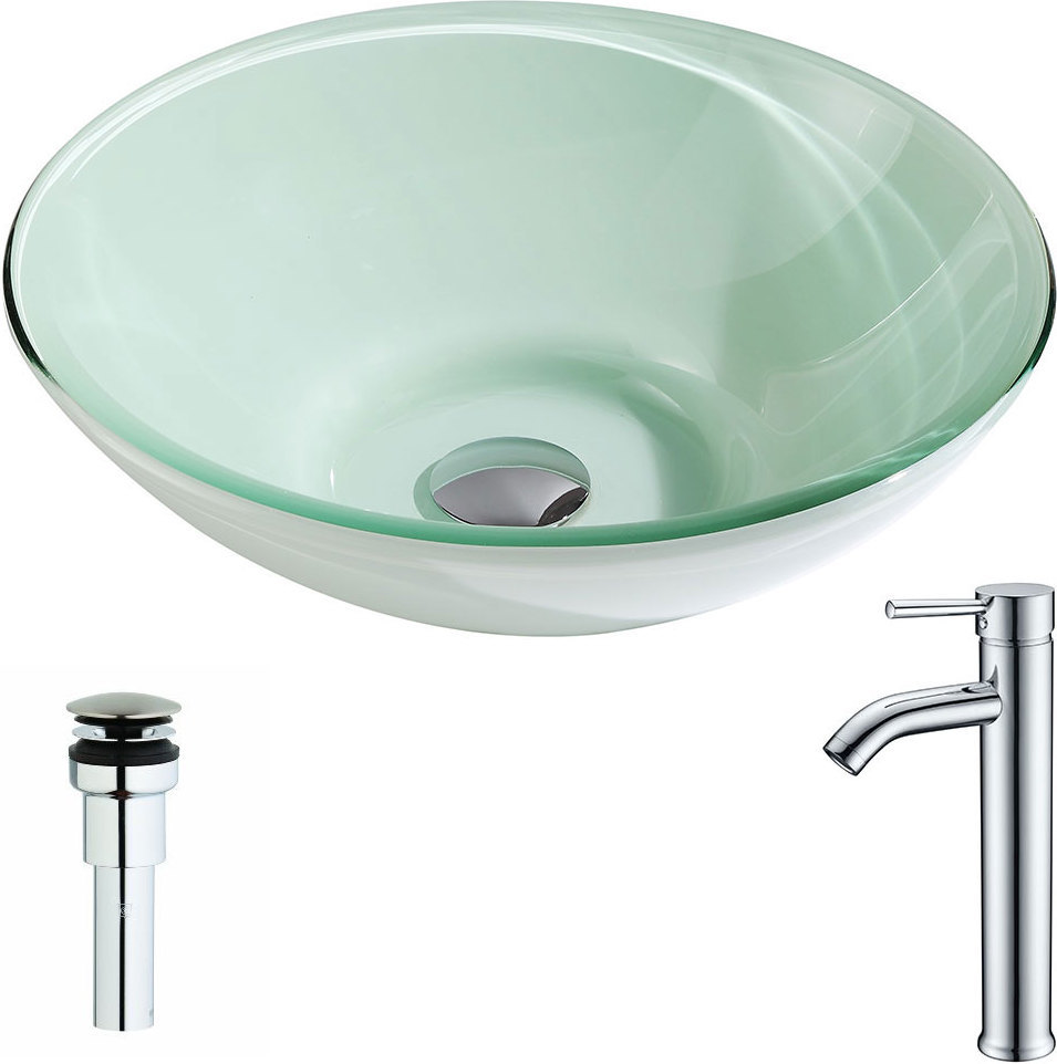 discount bathroom vanity tops Anzzi BATHROOM - Sinks - Vessel - Tempered Glass Green