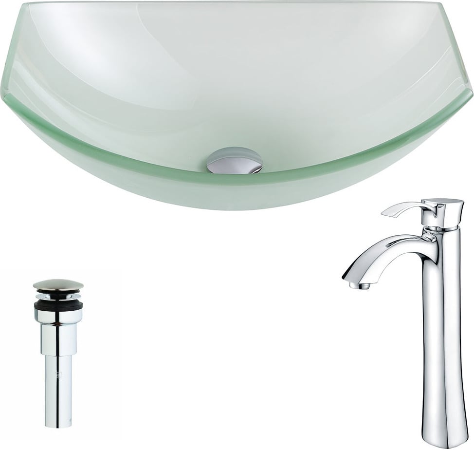  Anzzi BATHROOM - Sinks - Vessel - Tempered Glass Bathroom Vanity Sinks Green