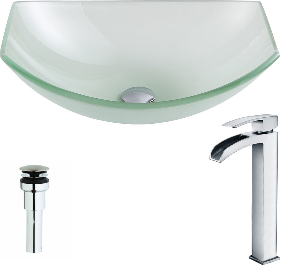 copper waterfall faucet Anzzi BATHROOM - Sinks - Vessel - Tempered Glass Green