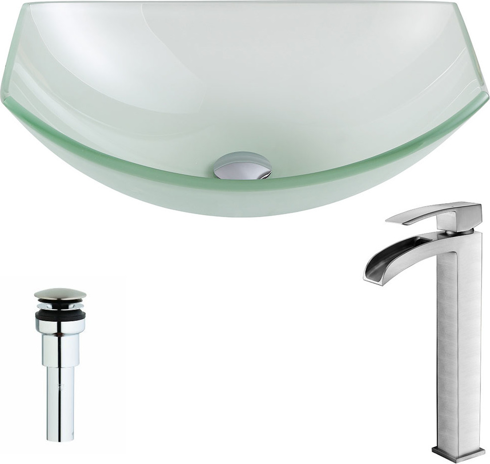 vanity unit counter top Anzzi BATHROOM - Sinks - Vessel - Tempered Glass Green