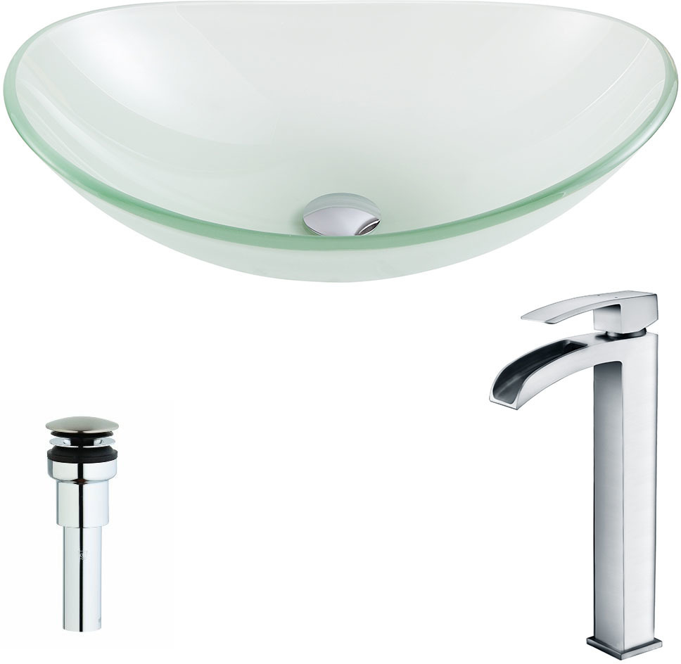oval countertop sink Anzzi BATHROOM - Sinks - Vessel - Tempered Glass Green