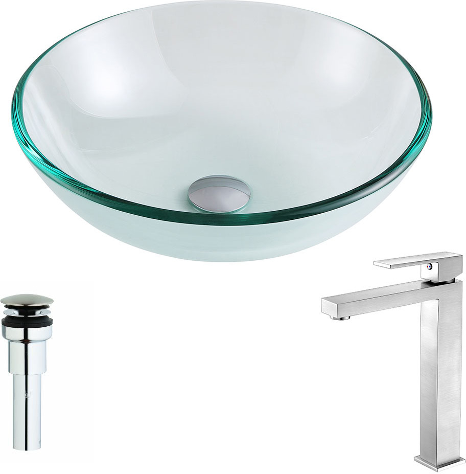 modern bathroom vanities   Anzzi BATHROOM - Sinks - Vessel - Tempered Glass Clear