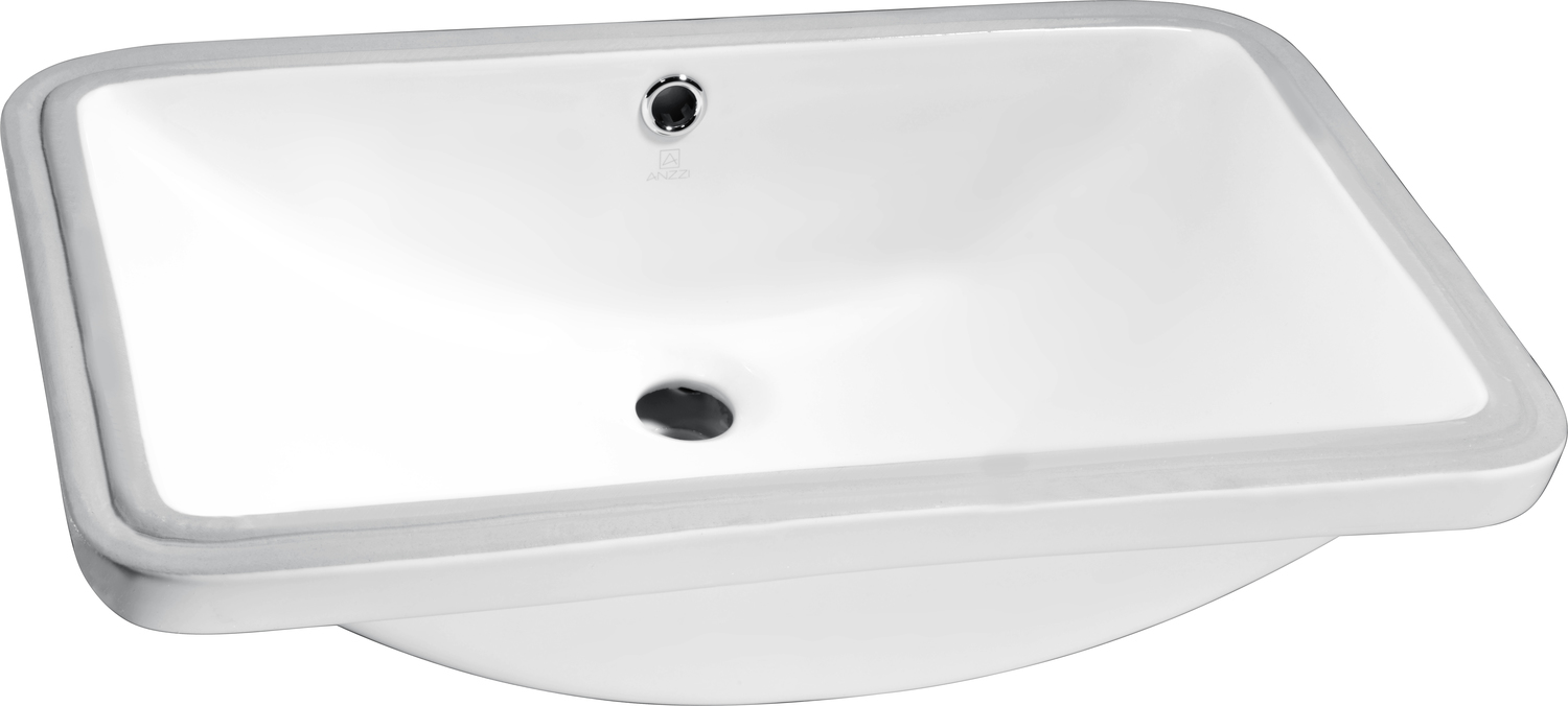 15 inch depth vanity Anzzi BATHROOM - Sinks - Under Mount - Ceramic / Procelain White