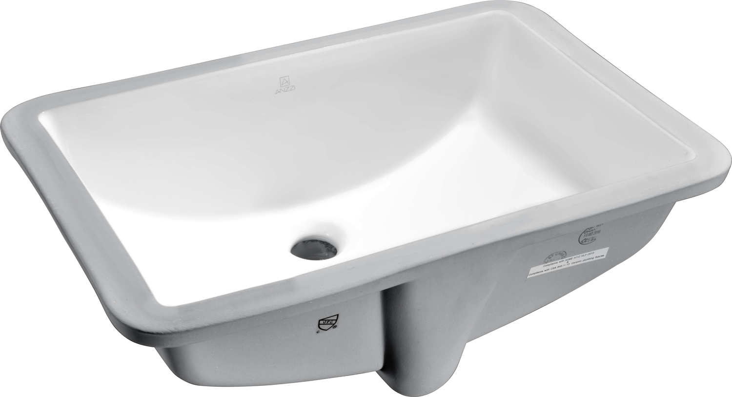 brown vessel sink Anzzi BATHROOM - Sinks - Under Mount - Ceramic / Procelain White