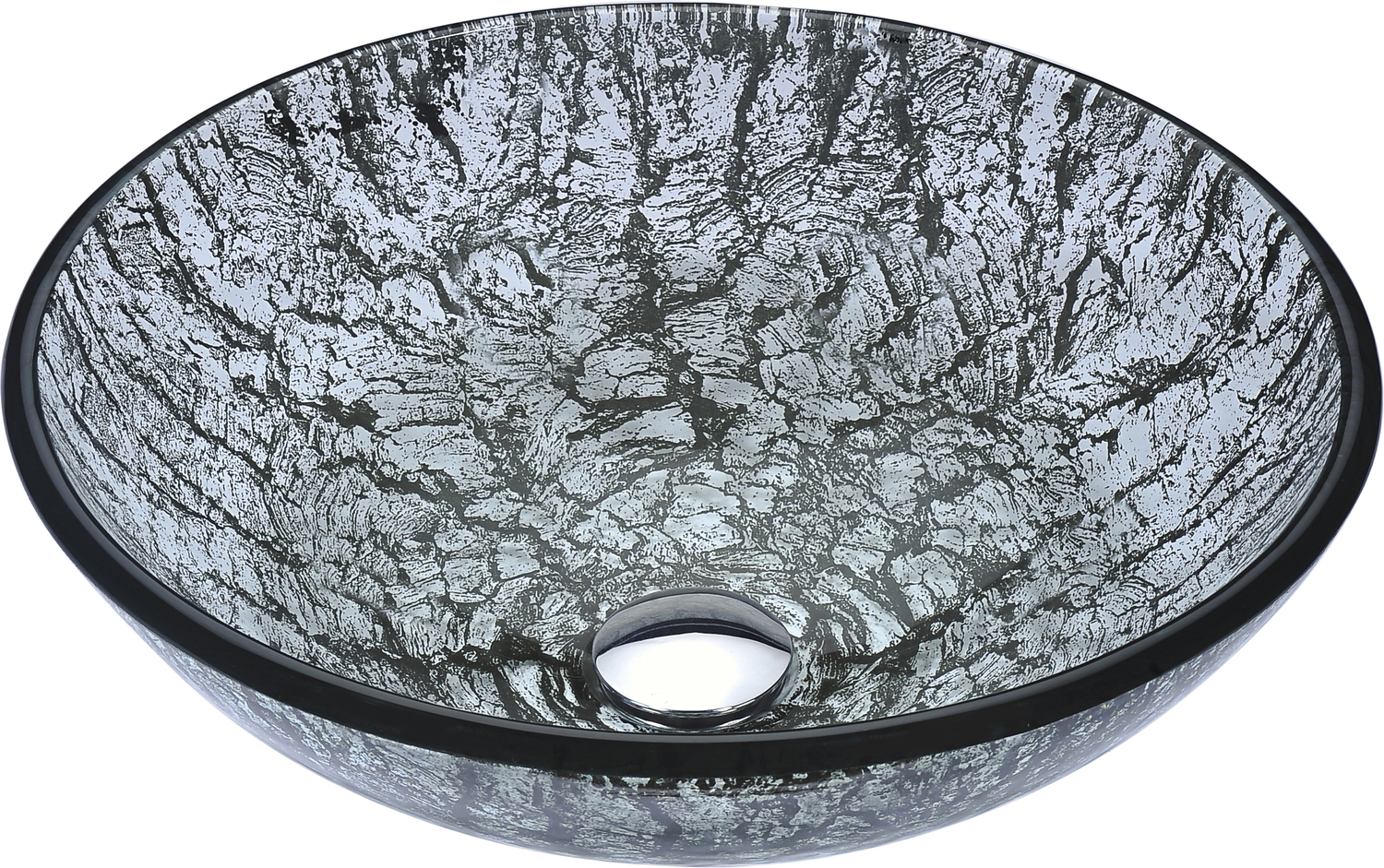 glass top basin Anzzi BATHROOM - Sinks - Vessel - Tempered Glass Silver