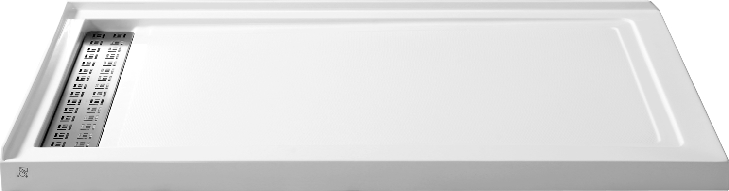 32x60 shower pan center drain Anzzi SHOWER - Shower Bases - Double Threshold White