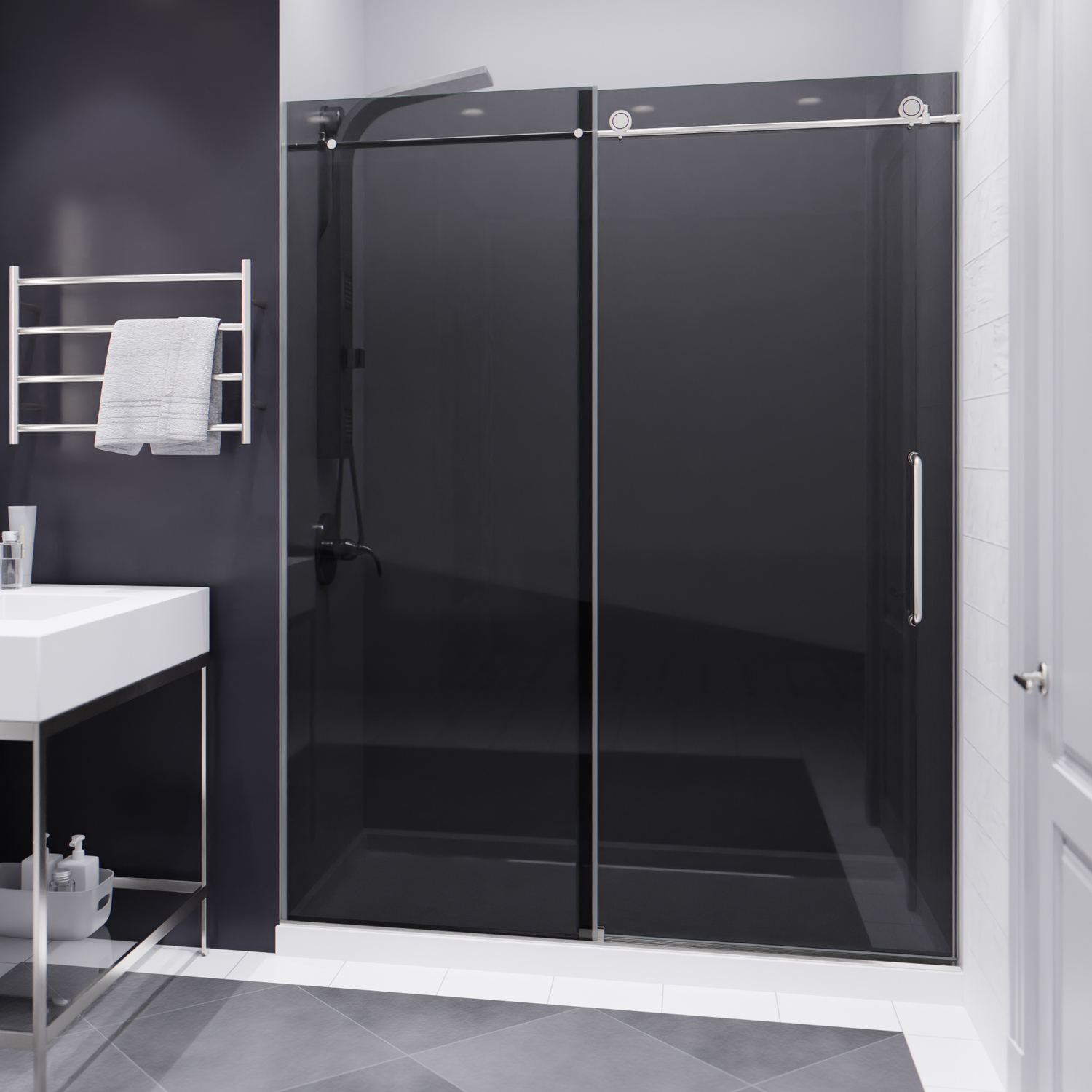 frameless shower screen parts Anzzi SHOWER - Shower Doors - Sliding Nickel