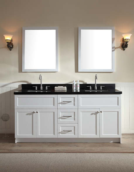 70 inch double sink vanity Ariel White