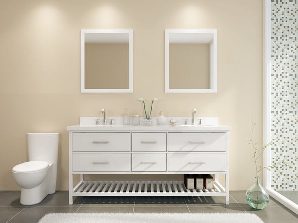 50 inch bathroom vanity top single sink Ariel White