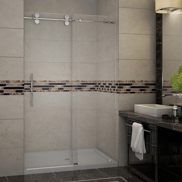 Aston Shower Doors Shower and Tub Doors-Shower Enclosures Brushed Stainless Modern; Contemporary