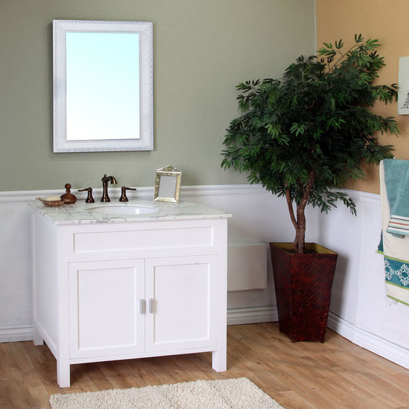 bathroom vanity closeout Bellaterra White Marble