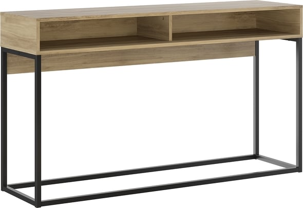 brown end tables for living room Casabianca CONSOLE TABLE Accent Tables Oak,Black painted metal