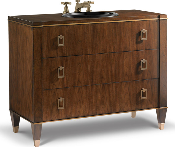 best bathroom cabinets Cole and Co Medium Walnut with Rose Gold painted accents Traditional, Transitional or Contemporary