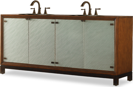 vanity and storage cabinet set Cole and Co Sienna on Hickory Transitional or Contemporary