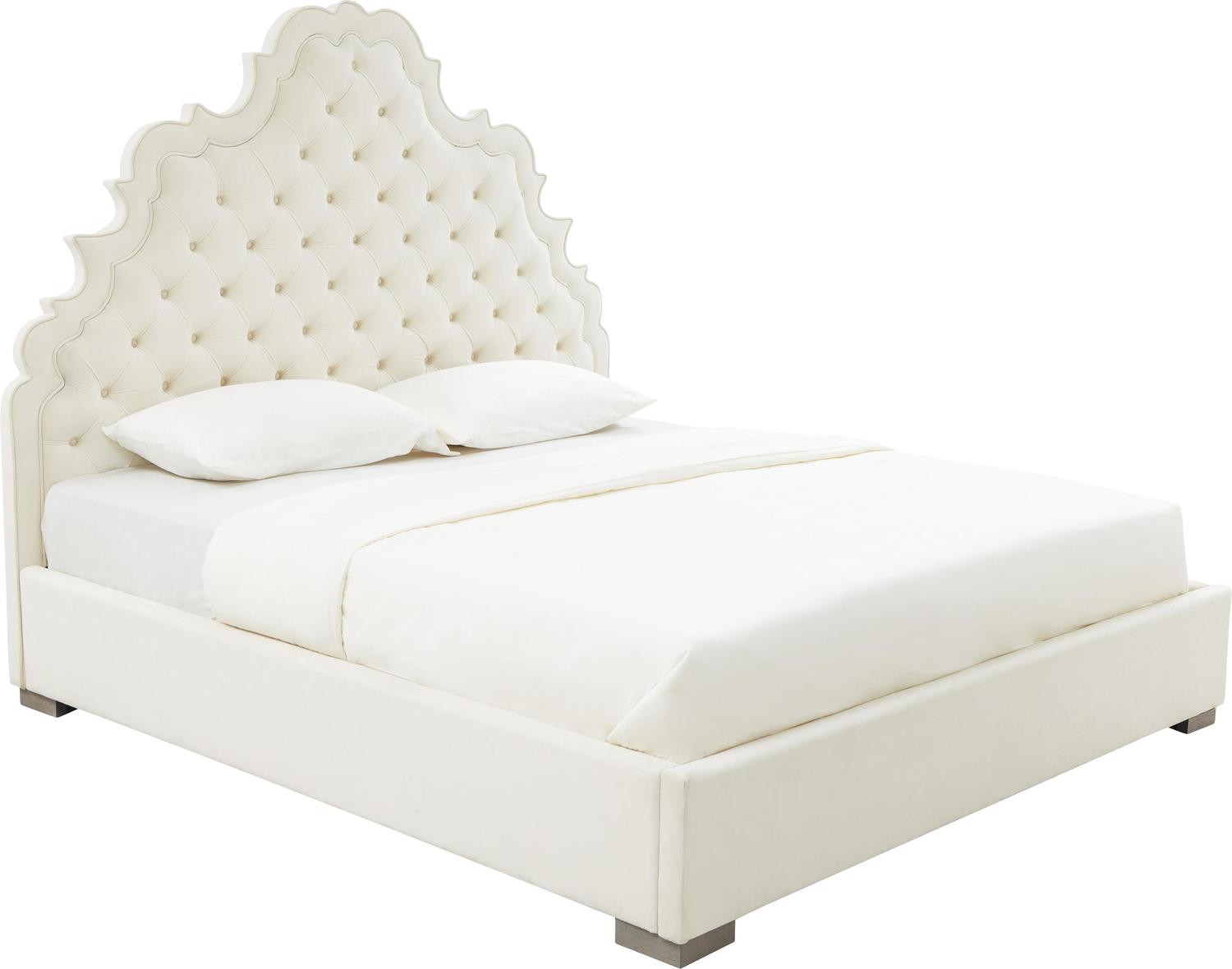 queen size bed frame with headboard and storage Contemporary Design Furniture Beds Cream