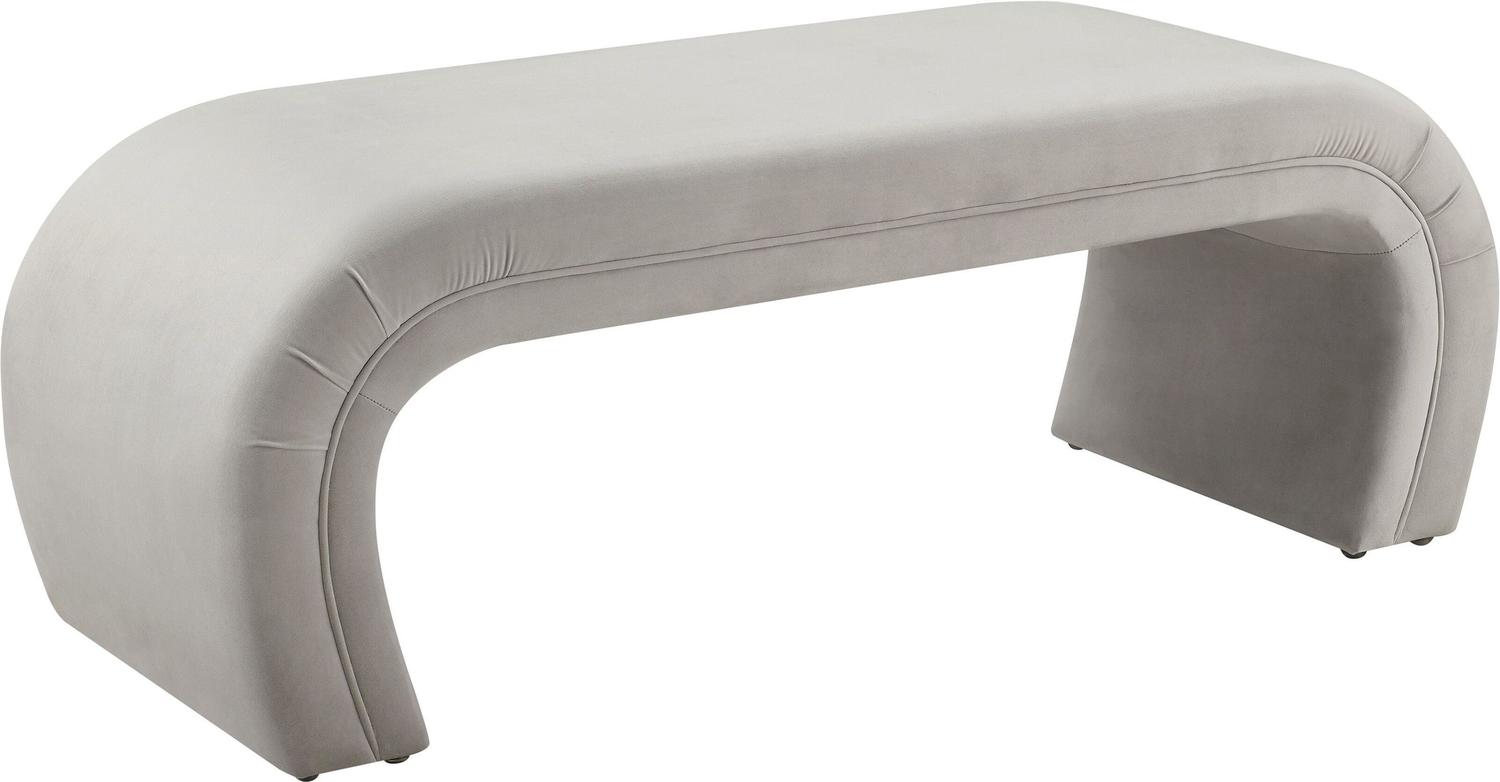 white leather ottoman Contemporary Design Furniture Benches Light Grey