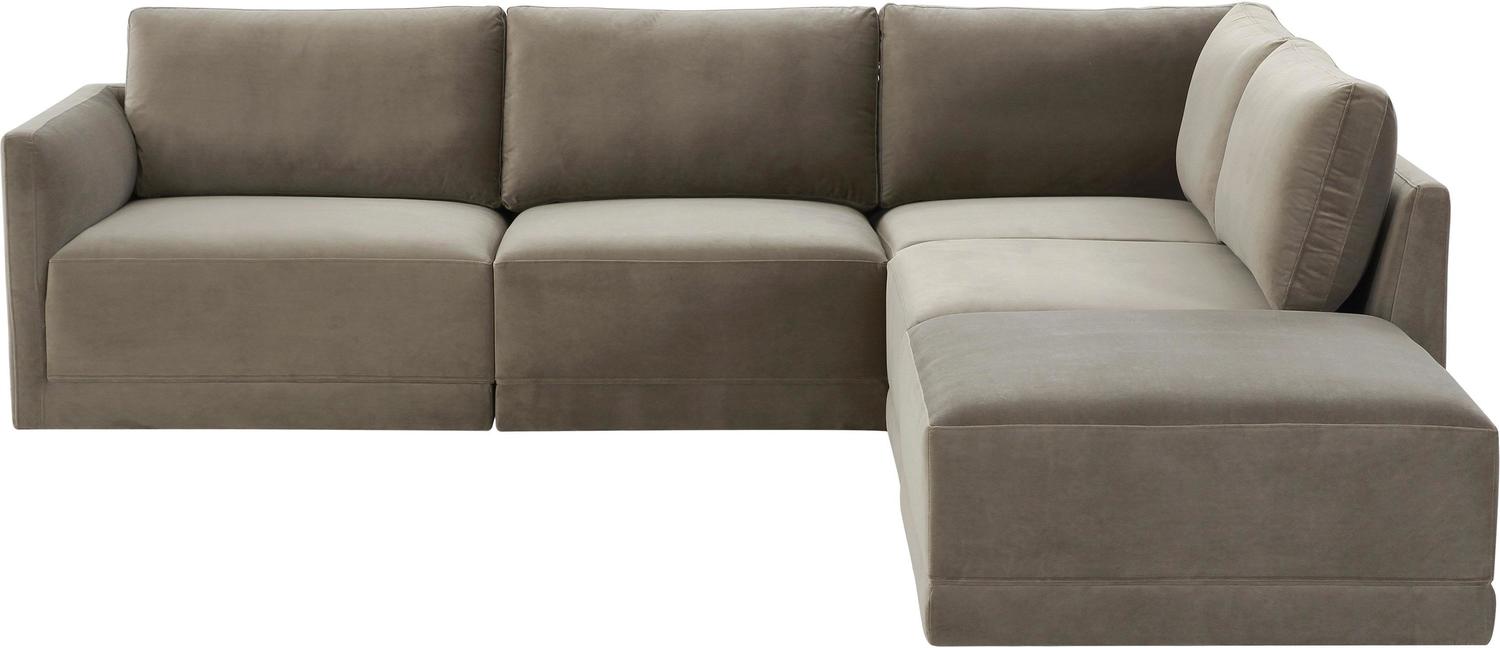 velvet couch grey Contemporary Design Furniture Sectionals Taupe