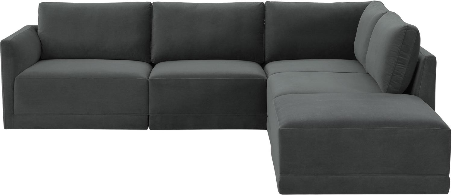 large sectional with chaise and ottoman Contemporary Design Furniture Sectionals Charcoal