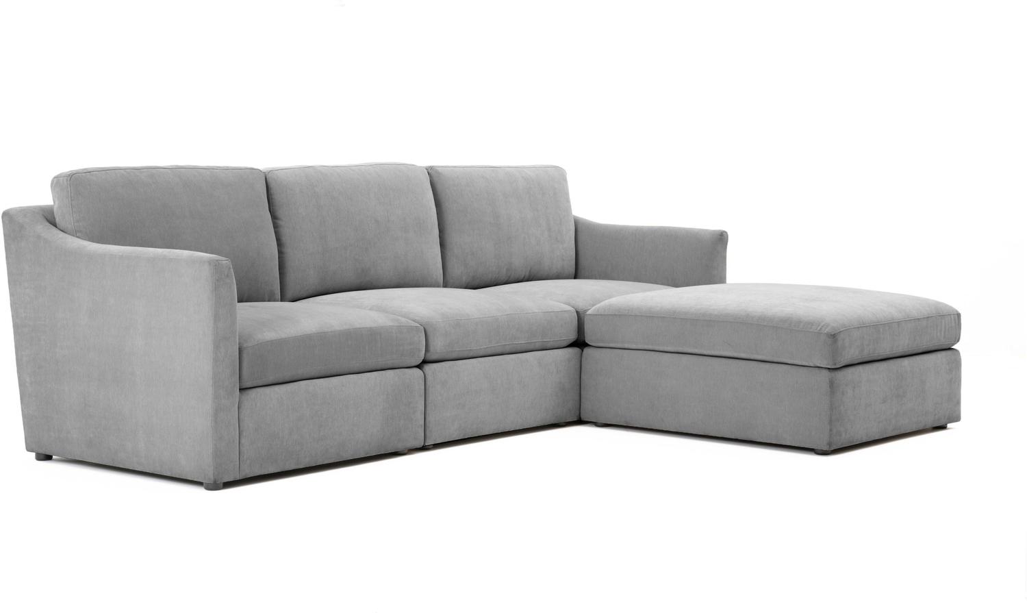 sectional sofa and ottoman Contemporary Design Furniture Sectionals Grey