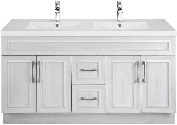 60 inch floating bathroom vanity Cutler Kitchen and Bath White, Gray, White Sink
