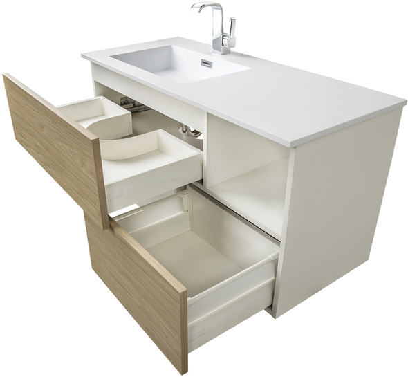 stand over toilet Cutler Kitchen and Bath Beige Woodgrain, White Sink