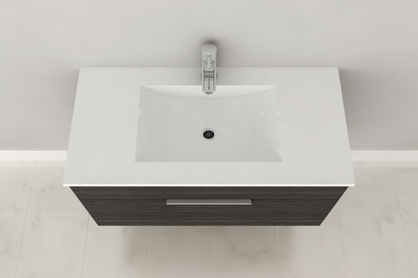 complete bathroom vanity sets Cutler Kitchen and Bath Dark Brown, White Sink