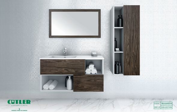 bathroom vanity with tower Cutler Kitchen and Bath Storage Cabinets Dark,