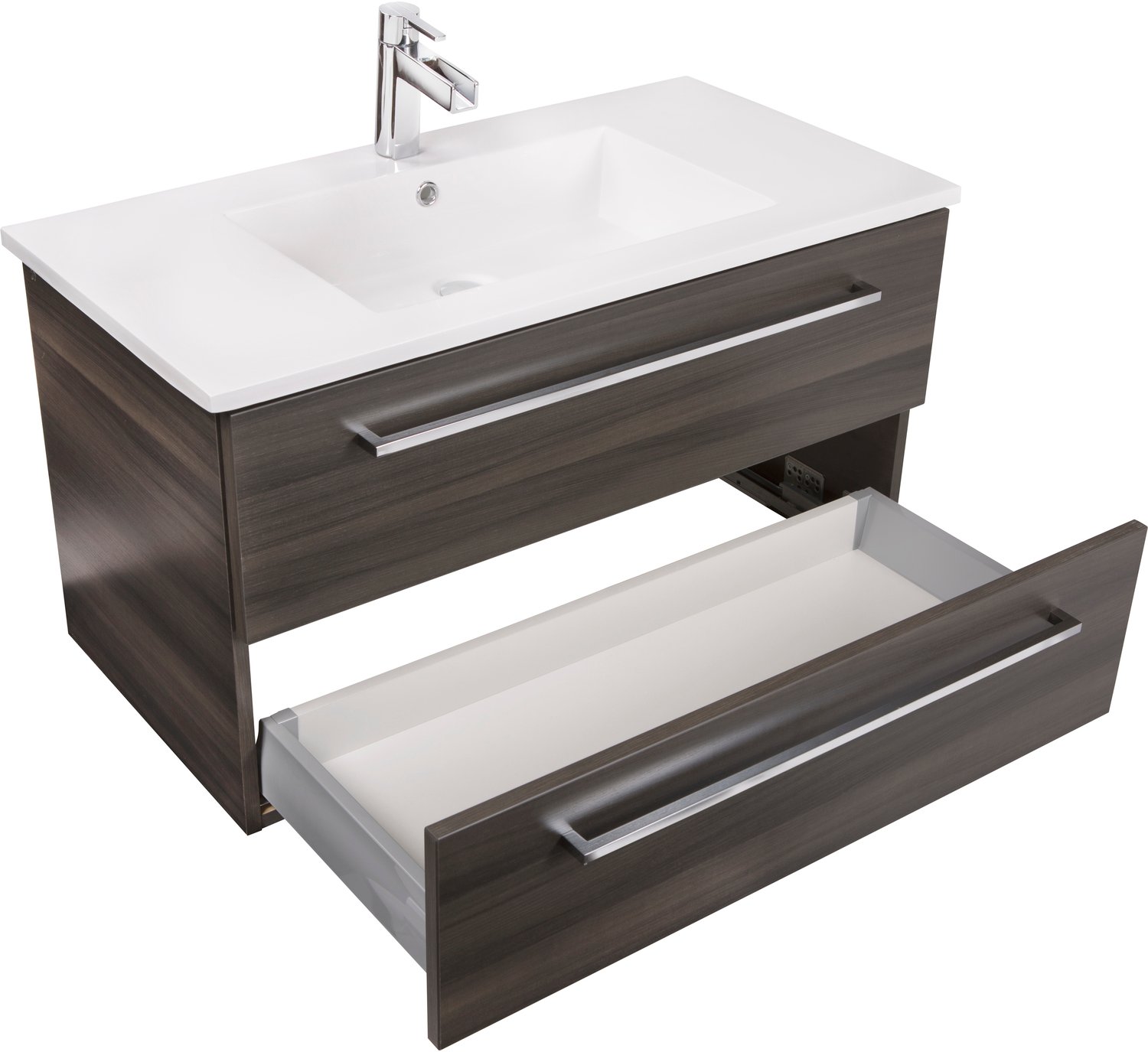 vanity and storage cabinet set Cutler Kitchen and Bath Bathroom Vanities Dark, White Sink