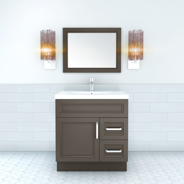 50 inch bathroom vanity top single sink Cutler Kitchen and Bath Grey,