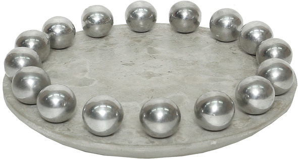  ELK Home Bowl / Tray Vases-Urns-Trays-Finials Waxed Concrete, Polished Aluminum Modern / Contemporary