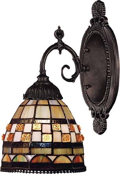 modern wood wall sconce ELK Lighting Sconce Tiffany Bronze Traditional