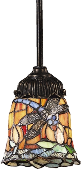 brass and black ceiling light ELK Lighting Mini Pendant Tiffany Bronze Traditional
