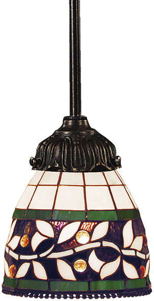 modern outdoor pendant lighting ELK Lighting Mini Pendant Tiffany Bronze Traditional