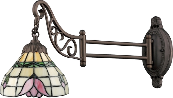 floor lamp with hanging lights ELK Lighting Sconce Tiffany Bronze Traditional