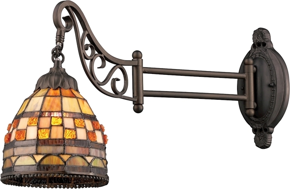 swivel floor lamp ELK Lighting Sconce Tiffany Bronze Traditional