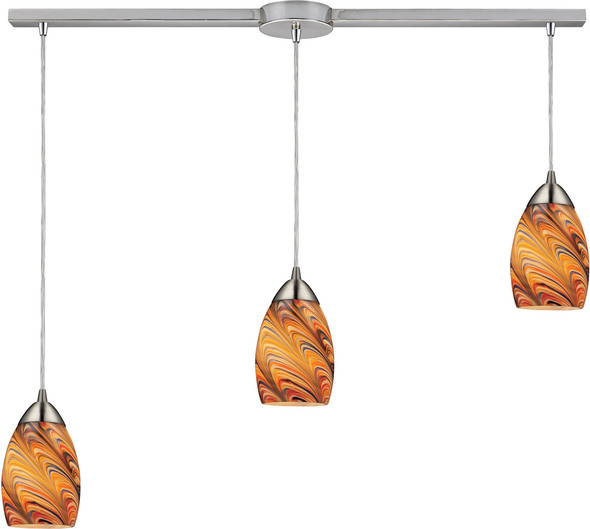 rattan pendant lights for kitchen island ELK Lighting Mini Pendant Satin Nickel Transitional