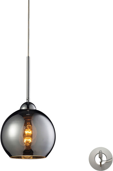 lampshade hanging light ELK Lighting Mini Pendant Polished Chrome Modern / Contemporary