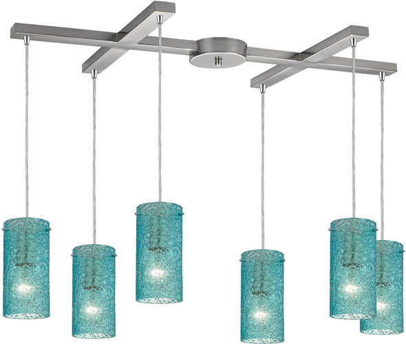 rattan lamp ceiling ELK Lighting Mini Pendant Satin Nickel Transitional