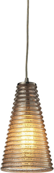 brass pendant light glass ELK Lighting Mini Pendant Satin Nickel Transitional