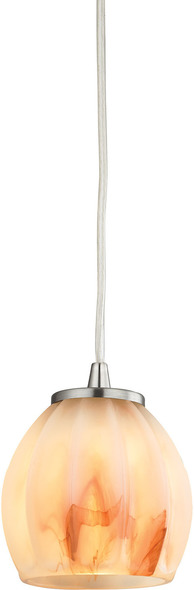 silver hanging lamp ELK Lighting Mini Pendant Satin Nickel Transitional