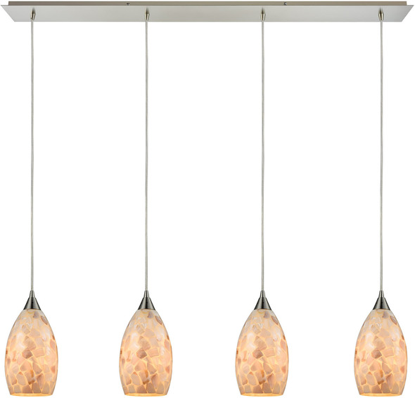 ceiling fan with pendant light ELK Lighting Mini Pendant Satin Nickel Transitional