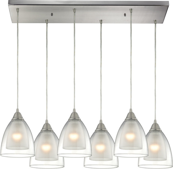 4 light bar ceiling pendant ELK Lighting Mini Pendant Satin Nickel Modern / Contemporary