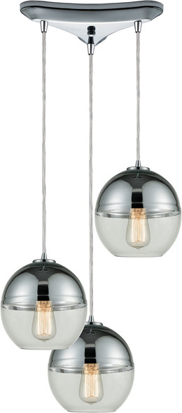 open bulb ceiling light ELK Lighting Mini Pendant Polished Chrome Modern / Contemporary